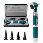 Scian Otoscope Ear Scope with Light, Fiber Optic Otoscopes with Hard Plastic Case, Pocket Ear Infection Detector for Kids,Elders,Dogs,Home Use (Green)