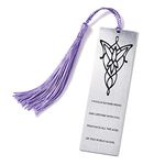 Lord of Rings Merchandise Bookmark LORT Gifts for Boyfriend Girlfriend Evenstar Stainless Steel Bookmarks with Tassel for Book Lovers Hobbits Merch Collection Gift