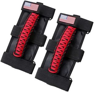 sukemichi Handles Grab Roll Bar Grab Handles Grip Handle for Jeep Wrangler Accessories TJ JK JL CJ YJ 2 Door 4 Door 1945-2023 Jeep Gladiator JT UTV ATV - Upgrade Metal Buckle, Red, 2 Pack