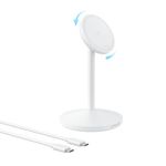 Anker MagGo Wireless Charger, 15W Fast Charging MagSafe Charger Compatible Wireless Charger Stand with USB-C Cable, Qi2 Wireless Charger, For iPhone 16/15/14/13 Series and AirPods (No AC Adapter)