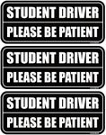 GEEKBEAR Student Driver Car Magnet (3 Pack) - Rectangular Shape, 8.7 x 3.6 inch