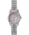 Timex Women's Main Street 25mm Watch, Silver-Tone Stainless Steel Expansion Band Mother of Pearl Dial Silver-Tone Case