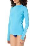 Hurley Women's Standard OAO Long Sleeve Rashguard, High Tide, Medium