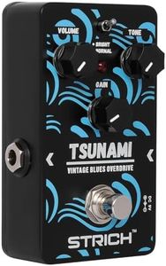 STRICH TSUNAMI Overdrive Guitar Pedal, Blues Drive Vintage Overdrive Warm/Hot Modes, True Bypass for Electric Guitar, Black