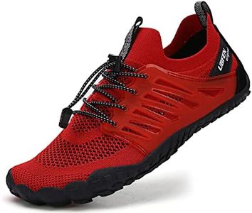 UBFEN Water Shoes Aqua Shoes Swim Shoes Mens Womens Beach Sports Quick Dry Barefoot for Boating Fishing Diving Surfing Red Color Size US 12 Women 10 Men