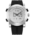 BUREI Mens Analog Digital Sport Watches with Alarm Stopwatch LED Backlight and Rubber Strap