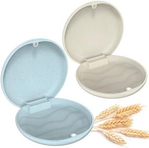 Ralegy 2 Pack Retainer Case, Slim Aligner Case, Night Guard and Mouth Guard, Premium Retainer Case, Retainer Mouth Guards Travel Case (Ivory+Blue)