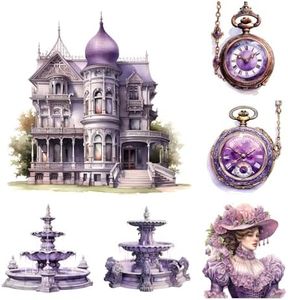 XERE 72 Pcs Purple Victorian Era Scrapbook Stickers Set, Aesthetic Sticker for Scrapbooking and Journaling, Junk Journal Supplies, Bullet Journals Materials, Planner Arts Craft Collage