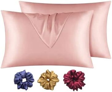 ARMOXA Butter Satin Silk Pillowcase for Hair and Skin, Pillow Cover Set of 2, Soft Luxury Satin Pillowcovers with Envelope Closure, 3 Free Scrunches (Peach Color)
