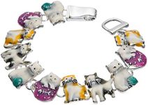 JNX Kitty Cat Friends Yellow Purple Tennis Bracelet by Jewlery Nexus