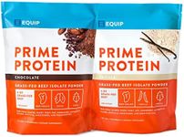 Equip Foods Chocolate Prime Protein Powder - Vanilla & Chocolate - Grass-Fed Isolate Beef Protein Powder - Paleo and Gluten Free Protein Powder - Helps Build and Repair Tissue, Gluten Free