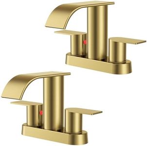FORIOUS Bathroom Faucet 4 Inch Centerset Two Handles 2 Pack Brushed Gold