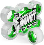 Hush Tape - Low Noise Clear Packing Tape, Heavy Duty, 48mm x 55m, 66 Micron - Extra Strong Parcel Tape for Packaging, Shipping, and Moving Boxes (6 Rolls)