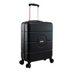 Cabin Max Anode Cabin Suitcase 55x40x20cm Cabin Luggage, Built in Lock, Lightweight, Hard Shell, Suitable for Ryanair, Easyjet, Jet 2 (Black/Rose, Ryanair Cabin Bags 55 x 40 x 20)