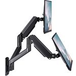 WALI Dual Monitor Wall Mount for 17 to 32 inch Screens, Monitor Wall Mounts for 2 Monitors, Holds up to 10 kg, Fully Adjustable Wall Mount Monitor Arm,75x75/100x100 VESA Wall Mount (GSWM002), Black