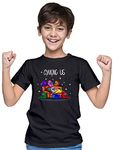AirDrop Gaming SUS Relaxed Fit T-Shirt for Boys 244 (Black, 9-10 Years)