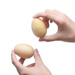 2 Pcs Natural Wood Egg Shaker Musical Percussion Instrument