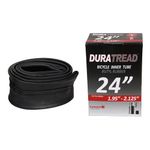 DURATREAD 24" Bike Tubes 24" x1.95/2.125" AV32mm Schrader Valve 24" Bicycle Inner Tubes Compatible with 24x1.95, 24x2.0, 24x2.10, 24x2.125 Bike Tire Tubes. Pack of One