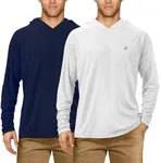 Roadbox 2 Pack UPF 50+ Fishing Shirts for Men Long Sleeve Sun Protection Hoodie Lightweight Outdoor UV Hiking Shirts