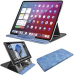 AboveTEK Portable Tablet Stand - Foldable & Ergonomic iPad Holder with 4 Viewing Angles, Patented Design Wallet Style Travel Stand for Tablets/Laptops/Phones (Blue)