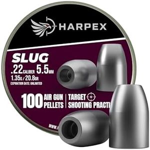 Harpex Slug Hollow Point .22 Cal Airgun Slugs – 20.8 Grain Precision Design – High Accuracy & Impact Performance – Premium Lead Ammo for Target Shooting & Small Game – 100 Count