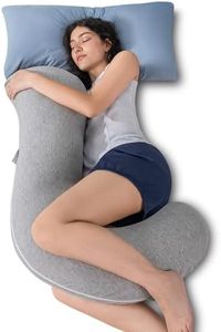QUEEN ROSE Body Pillow, Full Body Support Pillow for Side Sleepers, Cooling Soft S Shaped Hug Pillow for Adults, Grey