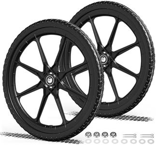 RONPOW 20 Inch Flat Free Wheelbarrow Wheels Compatible with rubbermaid Cart with 3/4 Inch and 5/8 Inch Bearings, Compatible with rubbermaid Wheelbarrow Wheels Garden Yard Carts, 2 Pack Black