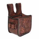 TOURBON Leather Shotgun Shell Pouch Waist Ammo Bag Cartridge Holder for Shooting Skeet and Trap