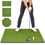 GoSports Golf Hitting Mat | PRO 5x4 Artificial Turf Mat for Indoor/Outdoor Practice | Includes 3 Rubber Tees