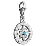 Thomas Sabo Women Charm Pendant Compass Travel Charm Club 925 Sterling Silver 1228-405-17