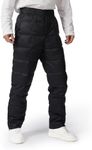Tumjay Men's Winter Down Pants - Windproof Warm Puffer Ski Pants, Loose Utility Insulated Snow Trousers for Outdoor Activities (Black, X-Small)