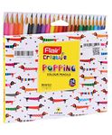 FLAIR Creative Series Popping Colour Pencils Kit | Hexagonal Shape | Lead Size 3.0 mm | Bright Shades Color Pencil Set | Safe Colouring Kit For Children | 24 Shades Box Pack