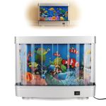 Aquarium Mood Lamp Decoration - Artificial Fake Tropical Fish Tank Lamp Virtual Night Light for Home Office Bedroom Livingroom