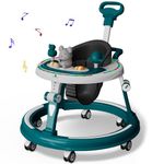 StarAndDaisy Walker for Kids for 6 to 18 Months/Intergrated RGB Lights Baby Walker Boy & Girl with 7 Level Height Adjustment/Walker Baby with Switchable Food & Musical Toy Tray - Black