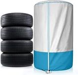 Tire Storage Cover for Outdoor, Heavy Duty Seasonal Tire Storage Cover 35", Outdoor Waterproof Sunscreen Tire Storage - Silver Blue