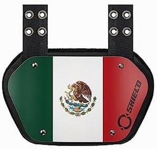 O Shield Mexican Flag Football Back Plate, Lower Back Pads for Football Players, Rear Protector, Adult Fit