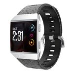 TopTen Silicone Adjustable Sports Watch Band Bracelet Strap, Replacement Accessories Wristband Compatible for Fitbit Ionic Fitness Smartwatch (K)