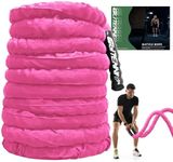 Battle Ropes Pink Workout Rope 1.5inch Battle Ropes for Home Gym 30ft Exercise Ropes for Working Out Heavy Ropes for Exercise Training Weighted Rope Weighted Workout Rope Battle Rope