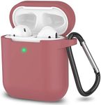 SATLITOG Silicone Case Compatible with Apple AirPods 1&2 Wireless and Wired Charging Case(Front LED Visible),Brown