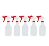 DCS Pack of 5 Plastic Water Spray Bottles for Cleaning 750ml – Hand Trigger Empty Spray Bottles for Gardening and Home Cleaning – Heavy duty Industrial Refillable Mist Spray Bottles (Red)