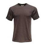 Sheep Run Men's Merino Wool Lightweight Hiking Running Wicking Breathable Short Sleeve T Shirt (Rocky Road, Small)