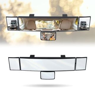 LoyaGour 15" Rear View Mirror with Baby Mirror,Car Panoramic Rearview Mirrors Extender,Clip on Large Wide Angle Rear View Mirror for Truck Car and SUV (White)