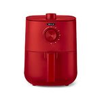 BELLA 3 Qt Manual Air Fryer Oven and 5-in-1 Multicooker with Removable Nonstick and Dishwasher Safe Crisping Tray and Basket, 1400 Watt Heating System, Matte Red