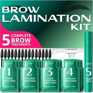 PRO Brow Lamination Kit – Eyebrow Lamination Kit with 5-Step Lifting System, Styling Brushes, Brow Rulers & Nourishing Serum – At Home Eye Brow Lamination Kit for Fuller, Defined Brows