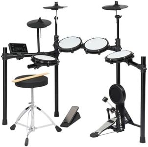 Glarry Electric Drum Kits for Adults, Drum Set with 8" Dual Zone Snare, 220+ Sounds, USB MIDI, Crash2, Electronic Drum Kit with Headphone, Stool, Kick Pedal, for Beginners Kids