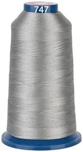 RICHWORD Polyester Embroidery Thread 4000M(4374Y) 40WT Thread for Commercial Multi Needles and Single Needle Embroidery Machine Grey 0747