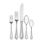 Mikasa Regent Bead 65-Piece Stainless Steel Flatware Set with Serveware, Service for 12