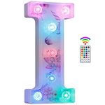 Unicorn Light Up Letters, LED Letter Lights 18 Color Changing Diamond Alphabet Sign Unicorn Gifts for Girls Women Party Birthday Decorations Remote Night Light Christmas Valentine Wall Table Decor - I