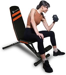 Gymenist Exercise Bench Adjustable Foldable Compact Workout Weight Bench Easy To Carry NO ASSEMBLY NEEDED, Black-Orange (FOLD-110B)