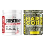 Hulk Nutrition Hardcore Pre-Workout Supplement, Energy Drink with Creatine Monohydrate, Arginine AAKG, Beta-Alanine, Explosive Muscle Pump, Caffeinated Punch - For Men & Women [30 Servings, Mojito] + Hulk Nutrition Creatine Monohydrate Powder | Supplement For Lean Muscle Growth | Creatine Powder for Pre-Workout and Post Workout | Energy Supplement for Workout | Gym Supplement for Men & Women [50 Servings, Mojito]